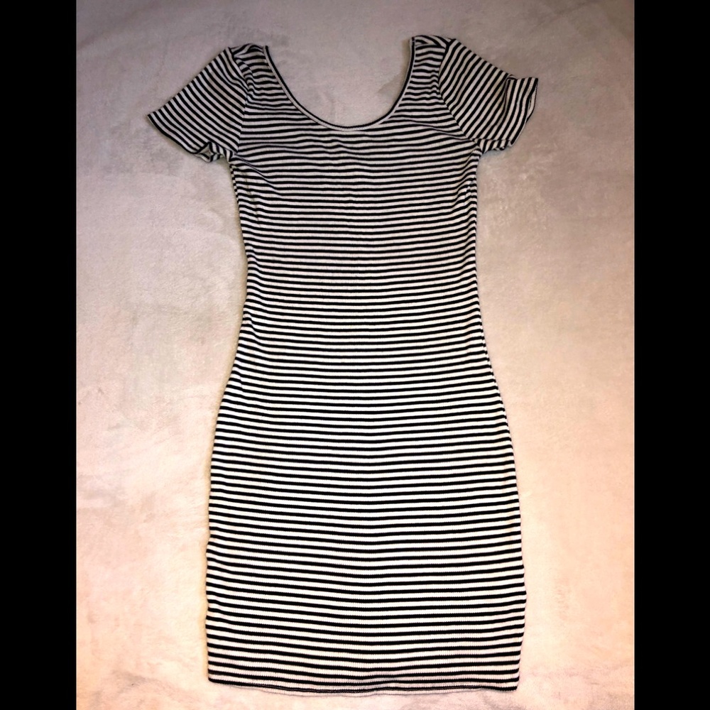 Garage striped bodycon dress